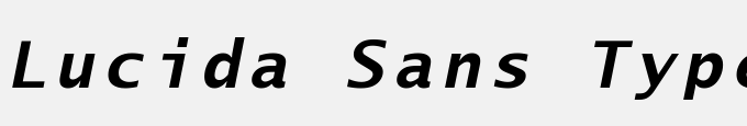 Lucida Sans Typewriter Bold Oblique