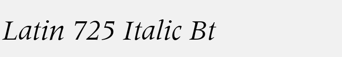 Latin 725 Italic BT