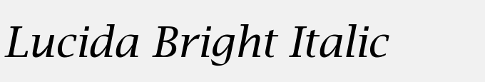 Lucida Bright Italic