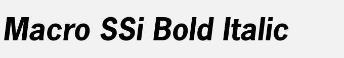 Macro SSi Bold Italic