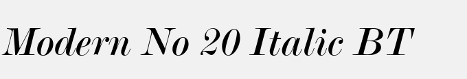 Modern No.20 Italic BT