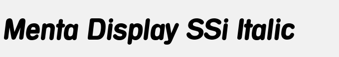 Menta Display SSi Italic