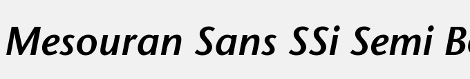Mesouran Sans SSi Semi Bold Italic