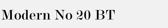 Modern No.20 BT