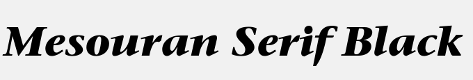 Mesouran Serif Black SSi Bold Italic