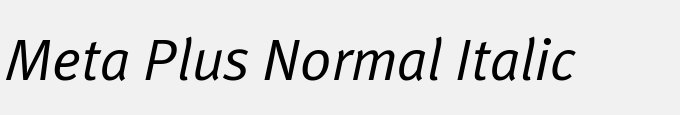 Meta Plus Normal Italic