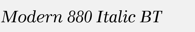 Modern 880 Italic BT