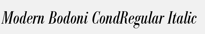 Modern Bodoni Cond-Regular Italic