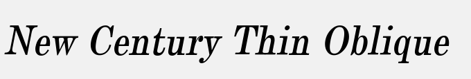New Century Thin Oblique