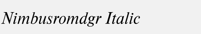 Nimbus Rom DGR Italic