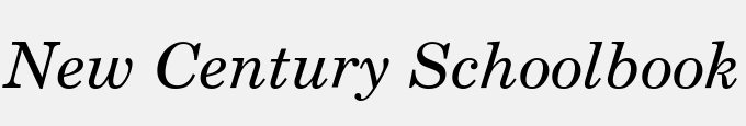 New Century Schoolbook Italic