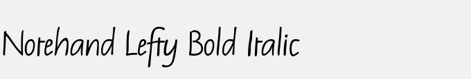 Notehand Lefty Bold Italic