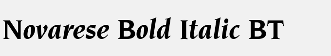 Novarese Bold Italic BT