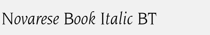 Novarese Book Italic BT