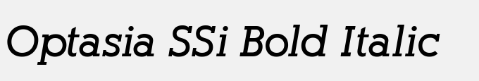 Optasia SSi Bold Italic