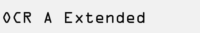 OCR A Extended