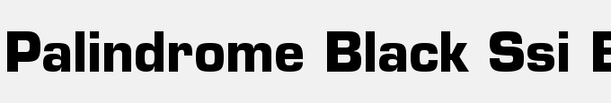 Palindrome Black SSi Bold