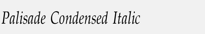 Palisade Condensed Italic