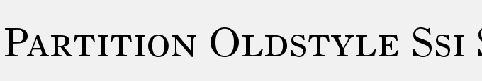 Partition Old Style SSi Small Caps