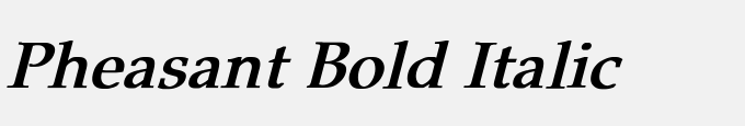 Pheasant Bold Italic