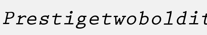 Prestige Two-Bold Italic