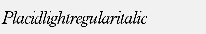 Placid Light-Regular Italic
