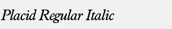 Placid-Regular Italic