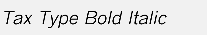 Tax Type Bold Italic