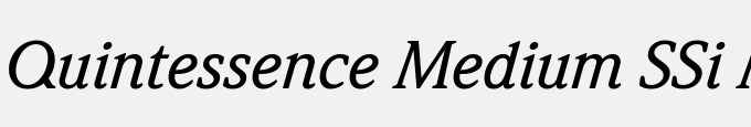 Quintessence Medium SSi Medium Italic
