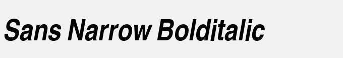Sans Narrow BOLDITALIC