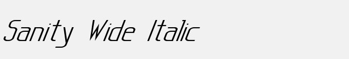 Sanity Wide Italic
