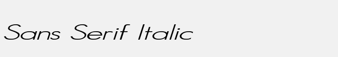 Sans Serif Italic