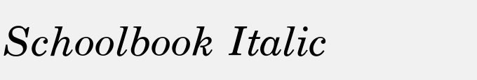 Schoolbook Italic