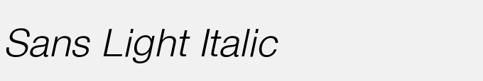 Sans Light ITALIC