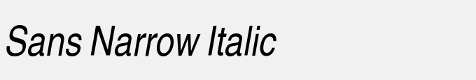 Sans Narrow ITALIC