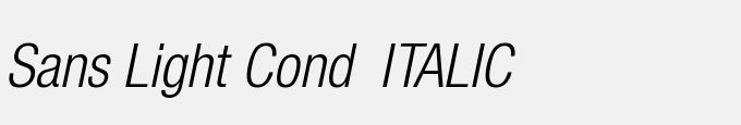 Sans Light Cond. ITALIC