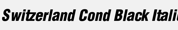 Switzerland Cond Black Italic