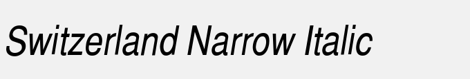 Switzerland Narrow Italic