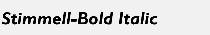 Stimmell-Bold Italic