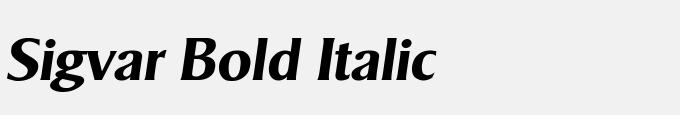 Sigvar Bold Italic