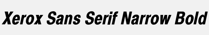Xerox Sans Serif Narrow Bold Oblique