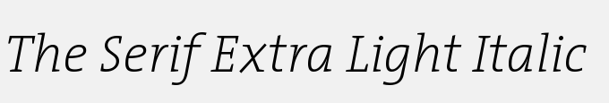 The Serif Extra Light Italic