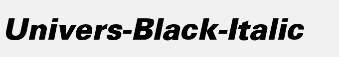 Univers-Black-Italic