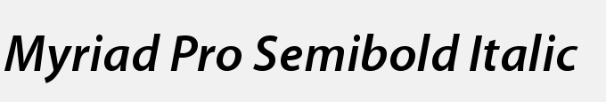 Myriad Pro Semibold Italic