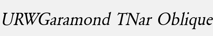 URWGaramond TNar Oblique