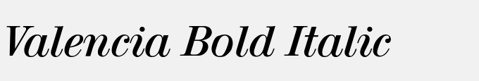 Valencia Bold Italic