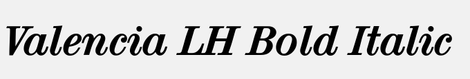 Valencia LH Bold Italic