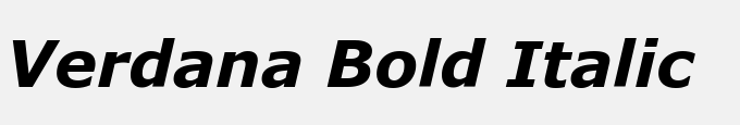 Verdana Bold Italic