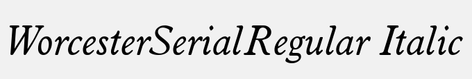 Worcester-Serial-Regular Italic DB
