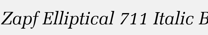 Zapf Elliptical 711 Italic BT